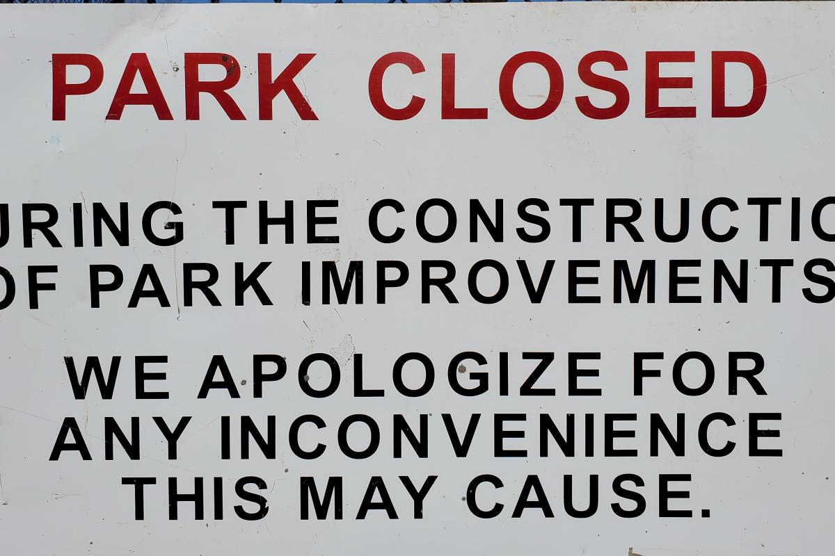 Park Construction sign