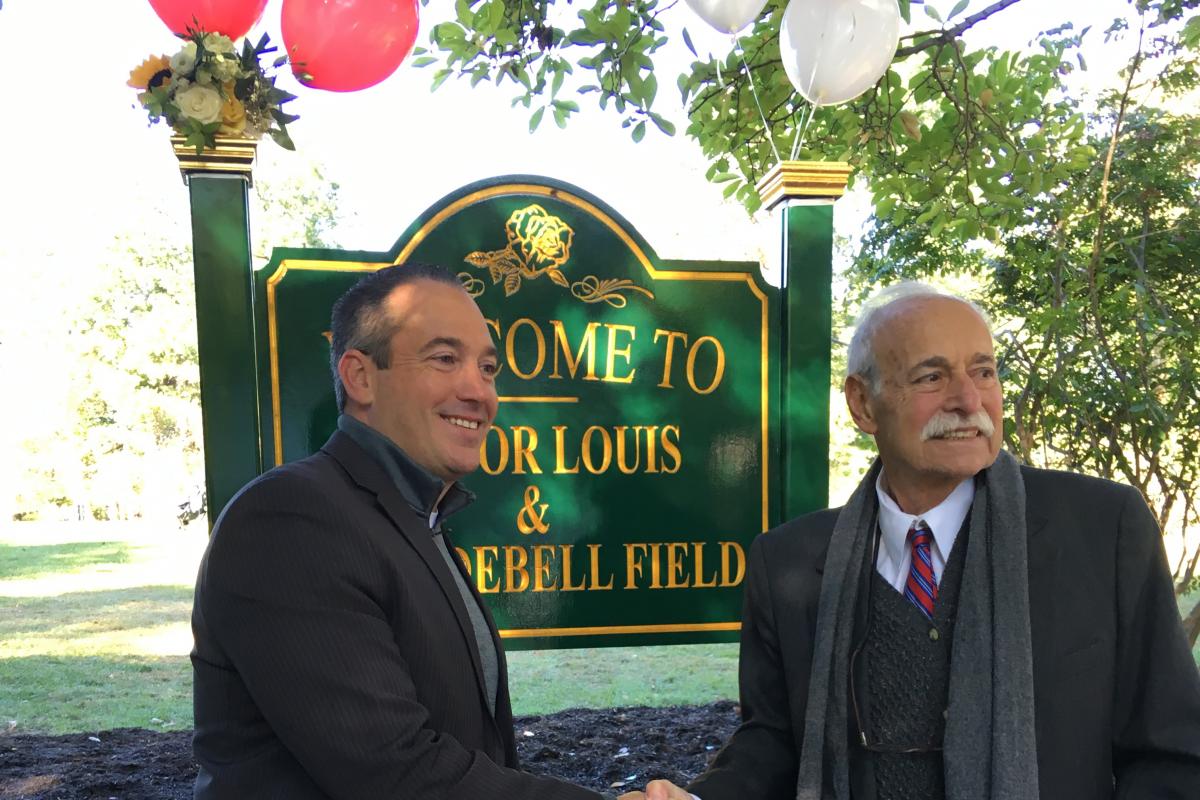 Mayor Spango with former Mayor DeBell