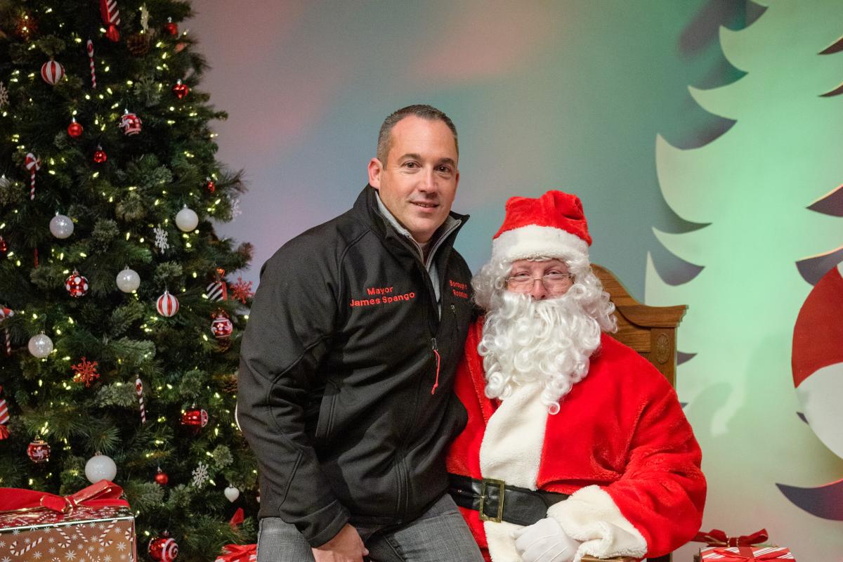 Mayor Spango with Santa