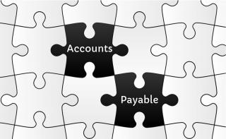 Words accounts payable with puzzle pieces